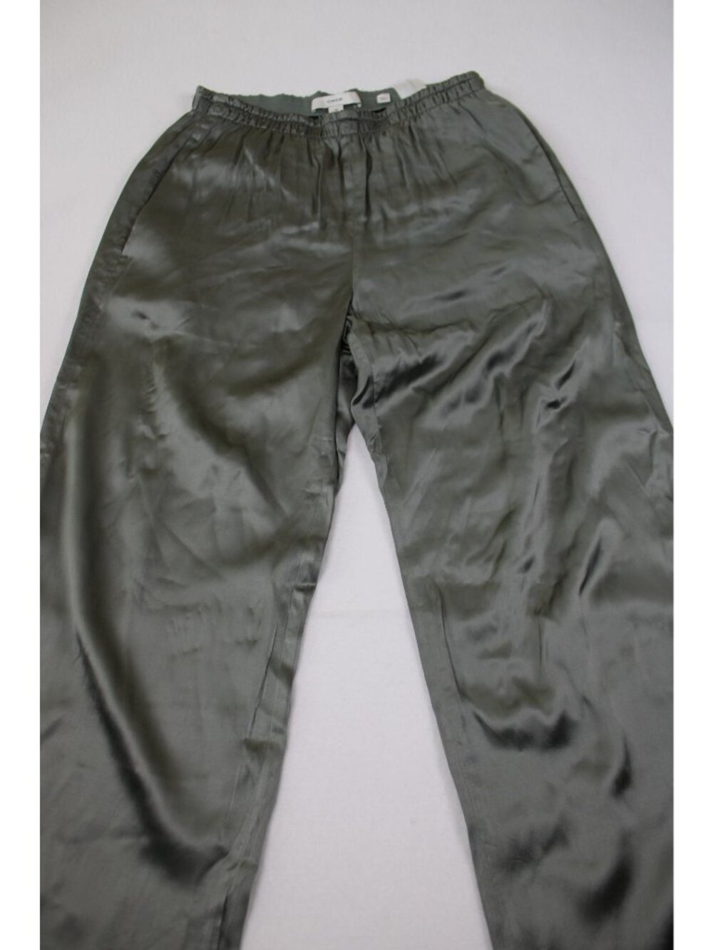 Vince Womens Satin Green Relaxed Pants
